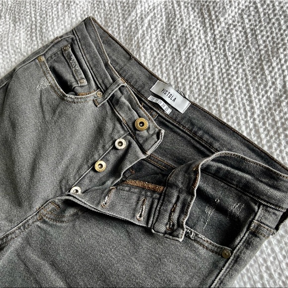 PISTOLA Charlie High Rise Straight leg button-fly jean in Momento - Picture 2 of 4